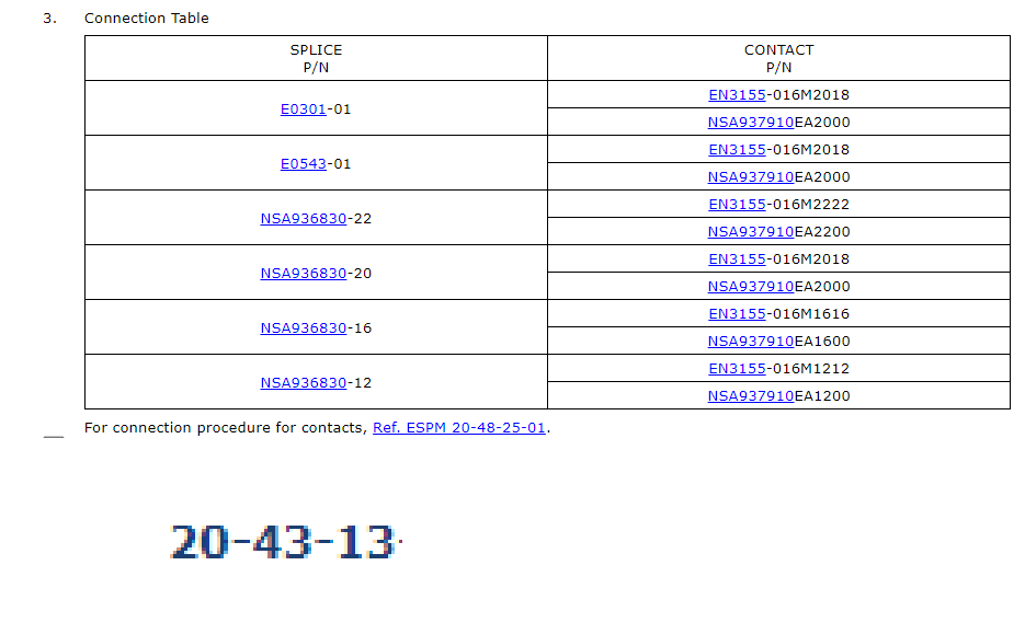 ESPM 20-43-13-01 - <p>Crimping a pins for a Splices</p> A320 - Information - ESPM 20-43-13-01 - <p>Crimping a pins for a Splices</p>